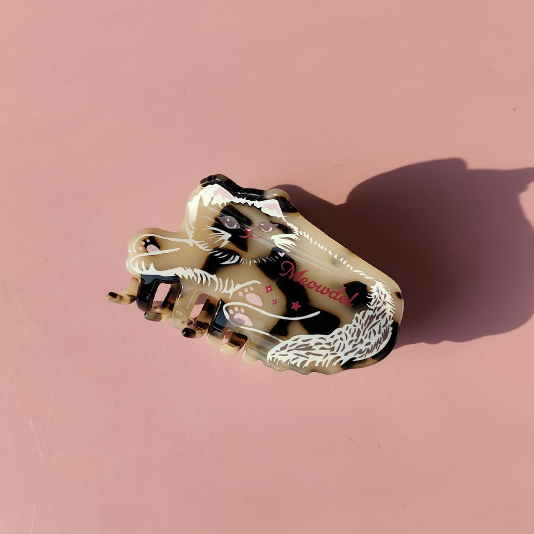 Tortoiseshell Meowdel Kitten Claw Clip 💛🤎🐾Unleash your Tortie Cattitude